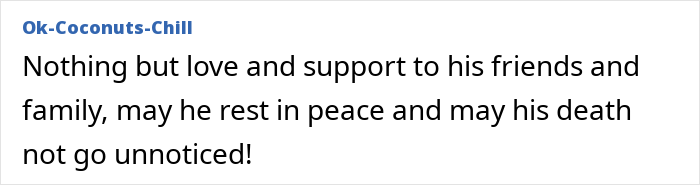 Text tribute expressing love, support, and remembrance for a deceased individual, wishing their impact remains notable.
