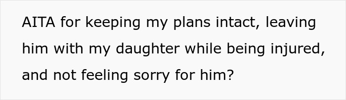 Text asking if leaving an injured man with a daughter without remorse makes the asker wrong.