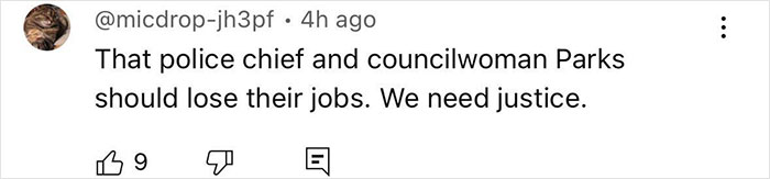 Social media comment demanding justice, criticizing police chief and councilwoman after Cincinnati mob attack on single mom.
