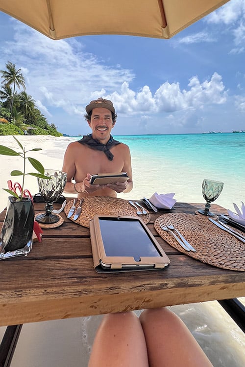 Romantic Private Luxury Lagoon Lunch Maldives Sun Siyam Iru Fushi