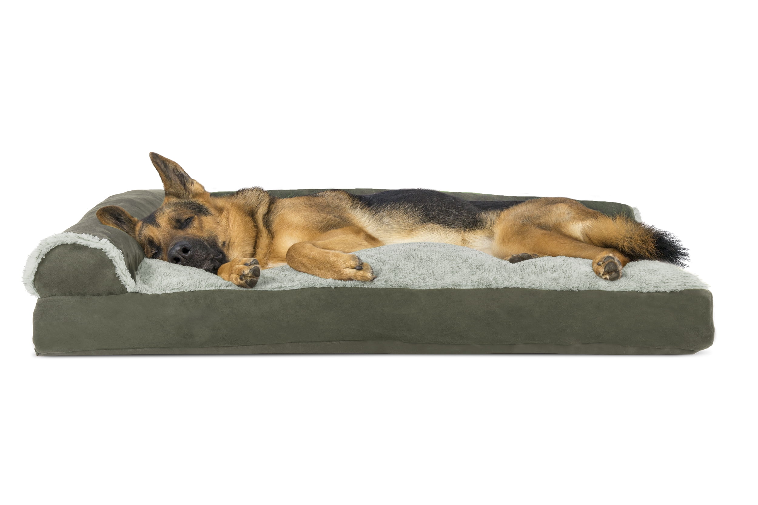 FurHaven Pet Products Two Tone Faux Fur Suede Pillow Deluxe Chaise Lounge Pet Bed For Dogs Cats Dark Sage Jumbo 19ff45f8 7644 4b1a Aecc Fff6ac19c9bf 1.095292efa3ab2654d3014c48dcb6cb4a