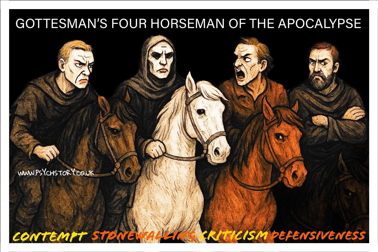 THE FOUR HORSEMAN OF THE APOCALYPSE — THE PSYCHOLOGY OF RELATIONSHIPS —  PSYCHSTORY