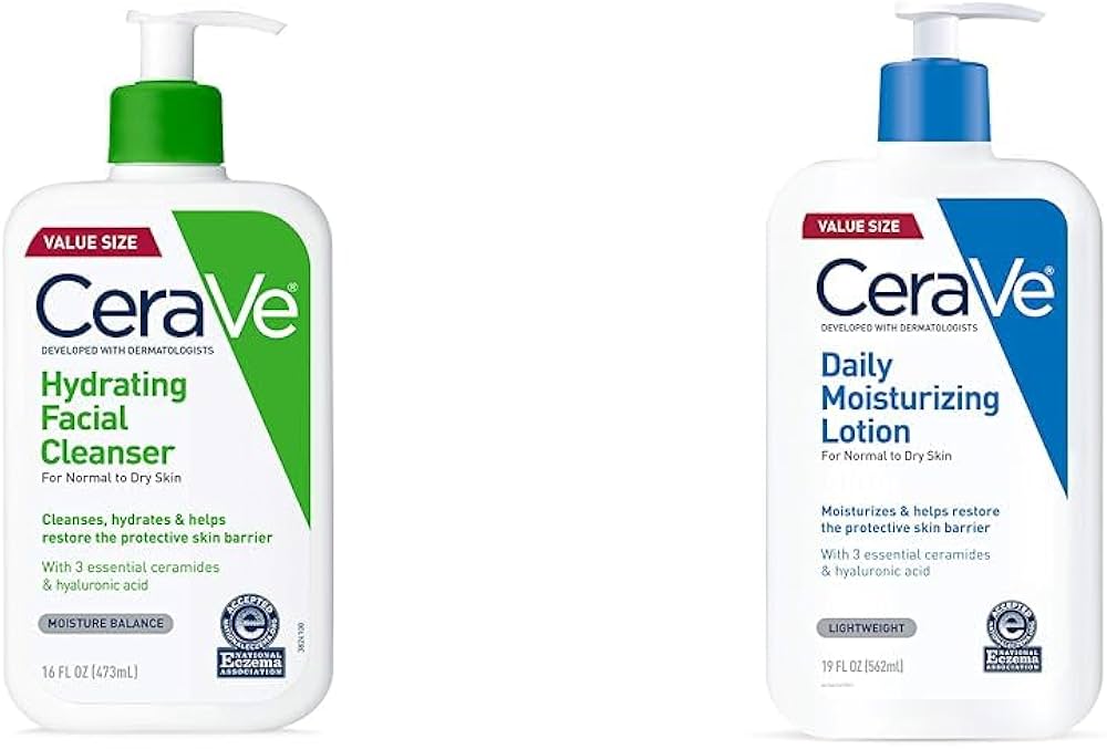 Amazon.com: CeraVe Hydrating Facial Cleanser + Daily Moisturizing ...