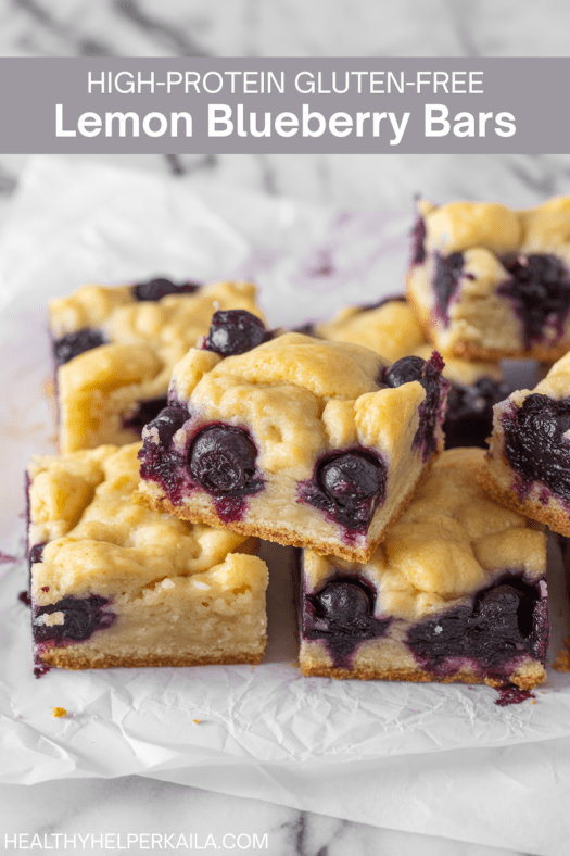 Lemon Blueberry Almond Flour Bars [high-protein + grain-free]