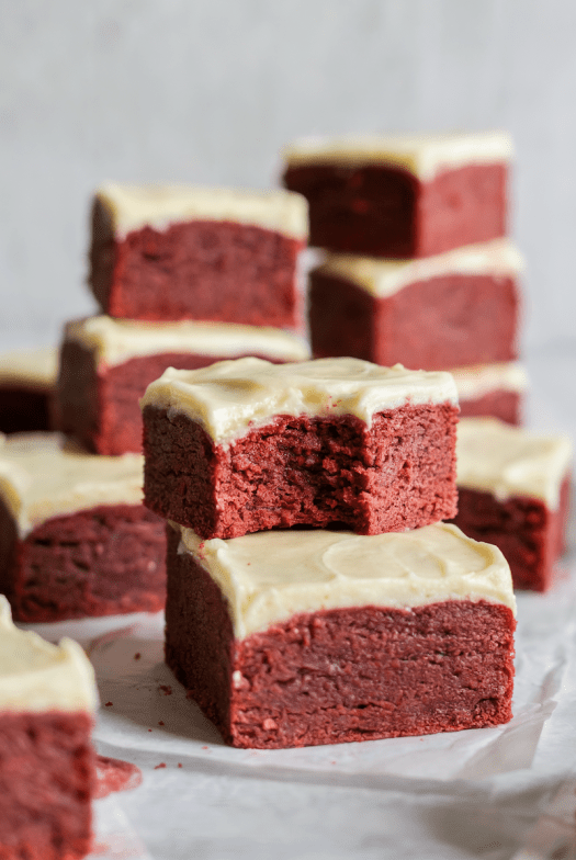 Grain-Free Red Velvet Cake Bars [sugar-free + high protein]